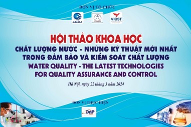 Sắp diễn ra hội thảo “Chất lượng nước - Những kỹ thuật mới nhất trong kiểm soát và đánh giá chất lượng”