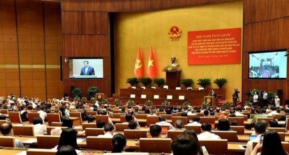 Hội nghị toàn quốc quán triệt, triển khai thực hiện Nghị quyết số 66-NQ/TW và Nghị quyết số 68-NQ/TW của Bộ Chính trị